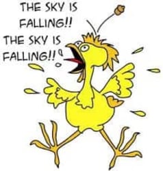 The sky is falling in -title image - clip art