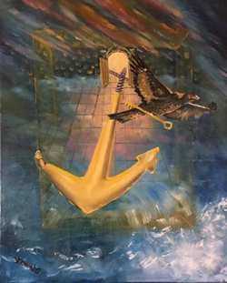 anchor and key painting by author