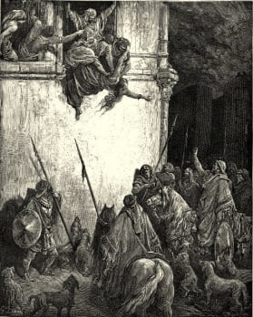 The Death of Jezebel - historic illustration
