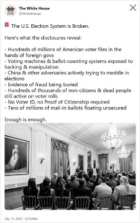 White House Sounds Alarm: America's Election System Is Broken