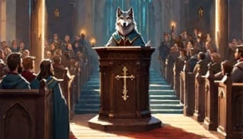 Wolf-preaching-AI image