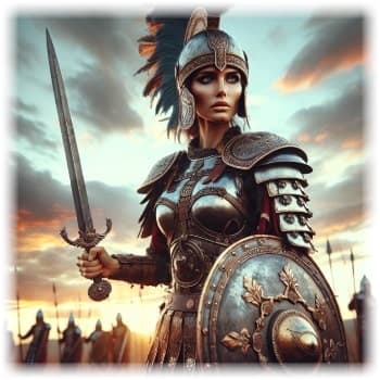 "Warrior Bride" image by author AI