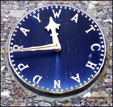 Watch and Pray clock face - copyrights unknown