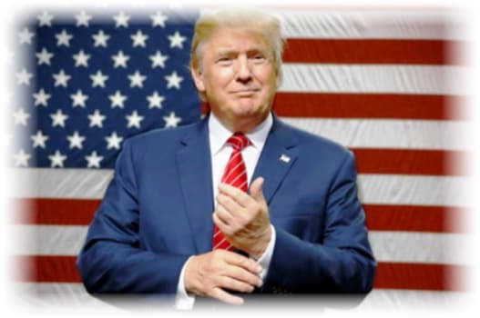 President Donald J. Trump with flag