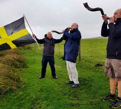 Wales dedication - shofar blowing
