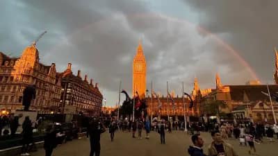 Rainbow over London