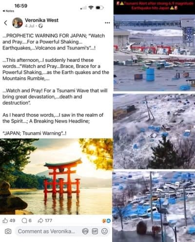 Tsunami Images - news screen captures by author