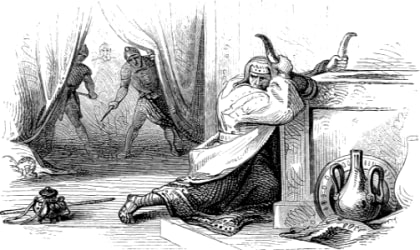 historic illustration of the horns of the altar - public domain