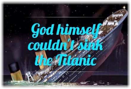 image of sinking Titanic with title cxopation