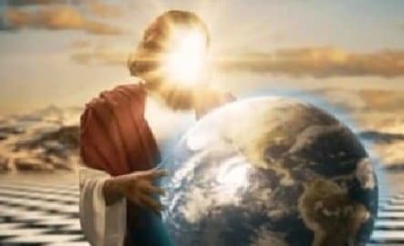 Jesus with glove of earth in hands - image supplied by author Jacob Awagah