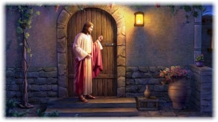Jesus knocking on a door