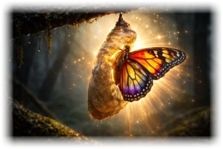 Butterfly leaving cocoon - image supplied by Ty Unruh