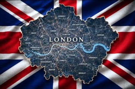 AI generated graphic illustration for London, England by Reydel Avalo
