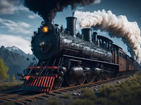 AI generated steam train image from Pexels