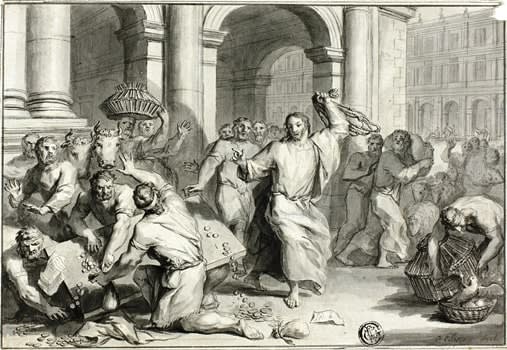 Christ Driving the Money-Changers from the Temple Ottmar Elliger, the younger German, 1666-1735
