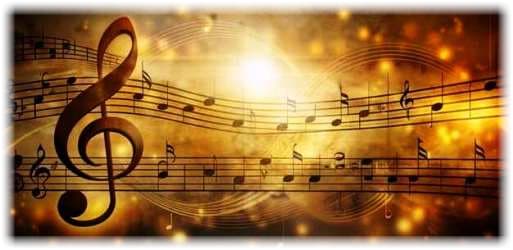golden musical notes vision image supplied by author
