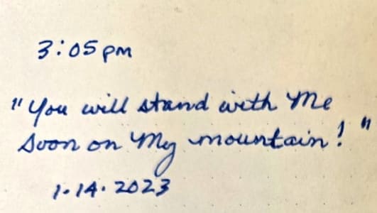 hand written and dated note to self by author