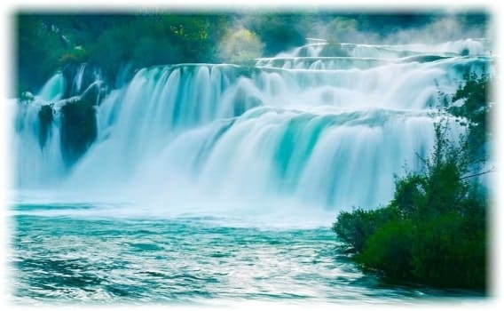 Misty rapids and waterfall in Krka National Park, Croatia. by Sandra Rugina