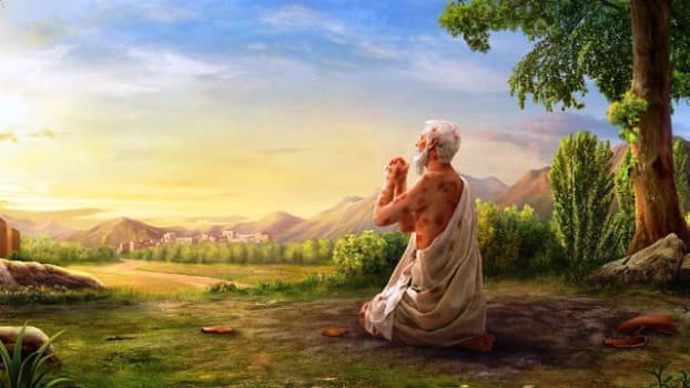 painting of Job praying