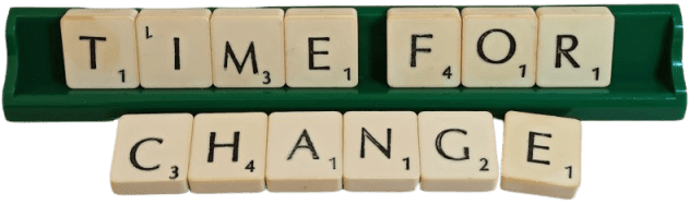 time-for-change image in scrabble tiles by hkp