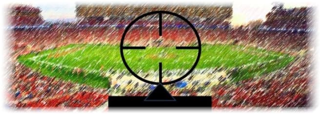 image of stadium and cross-hairs