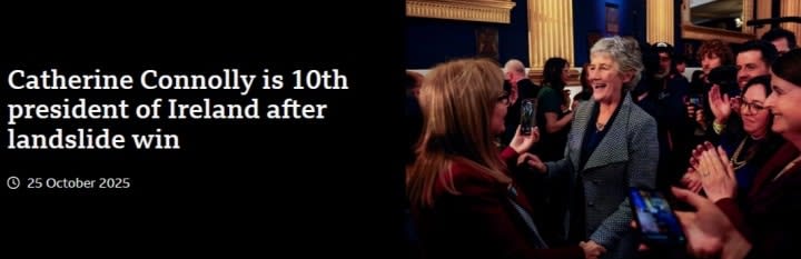 Screen capture image from BCC of Catherine Connolly