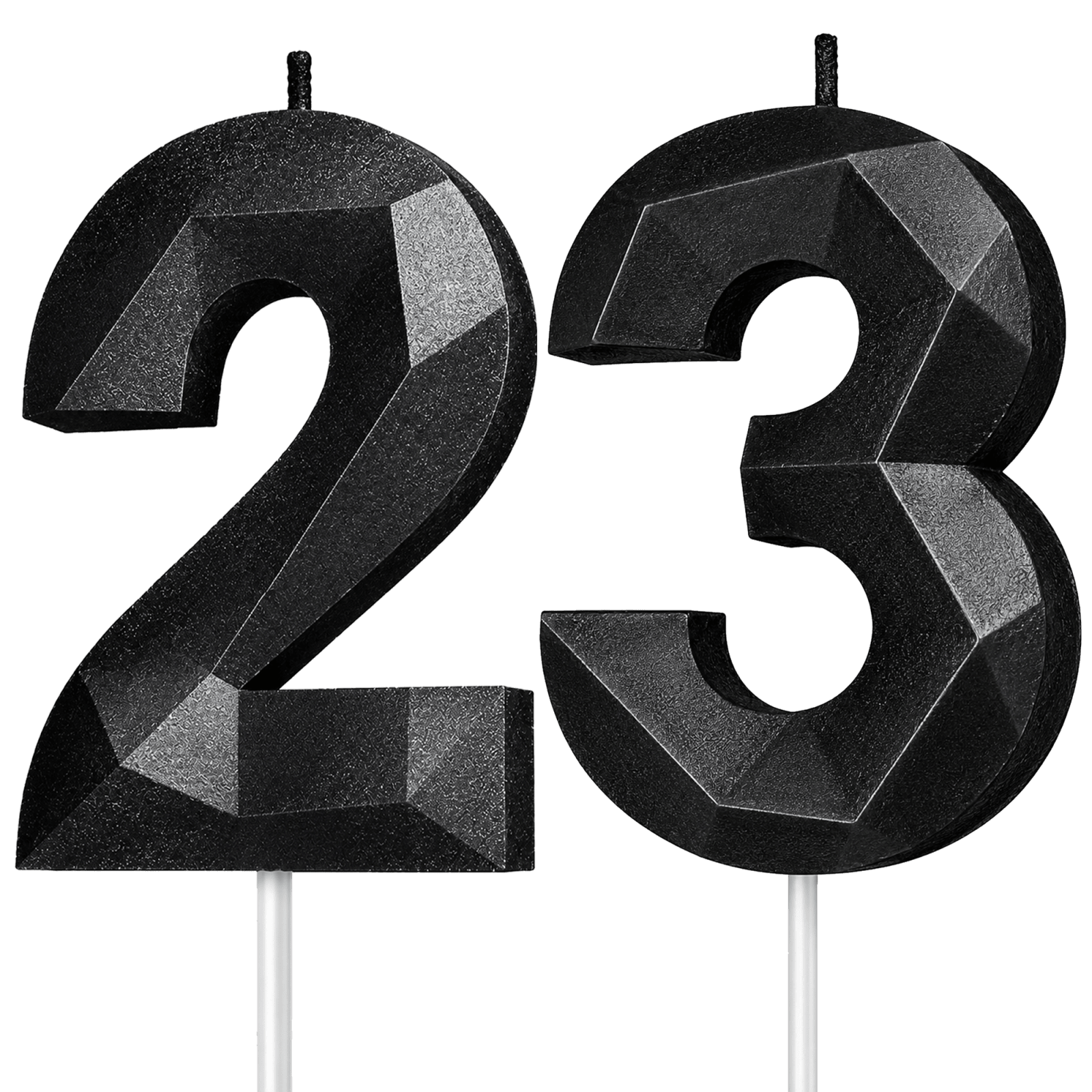 Black Number 23 Birthday Candle