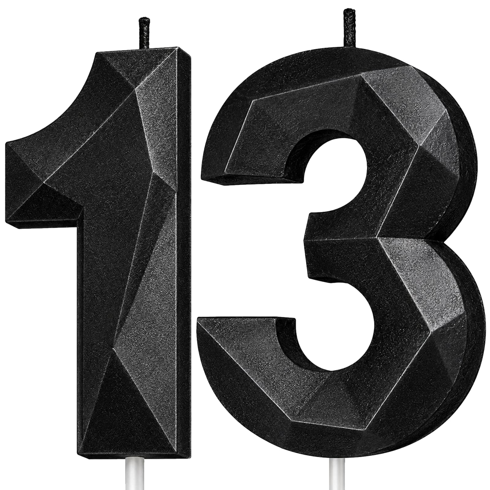 Black Number 13 Birthday Candle