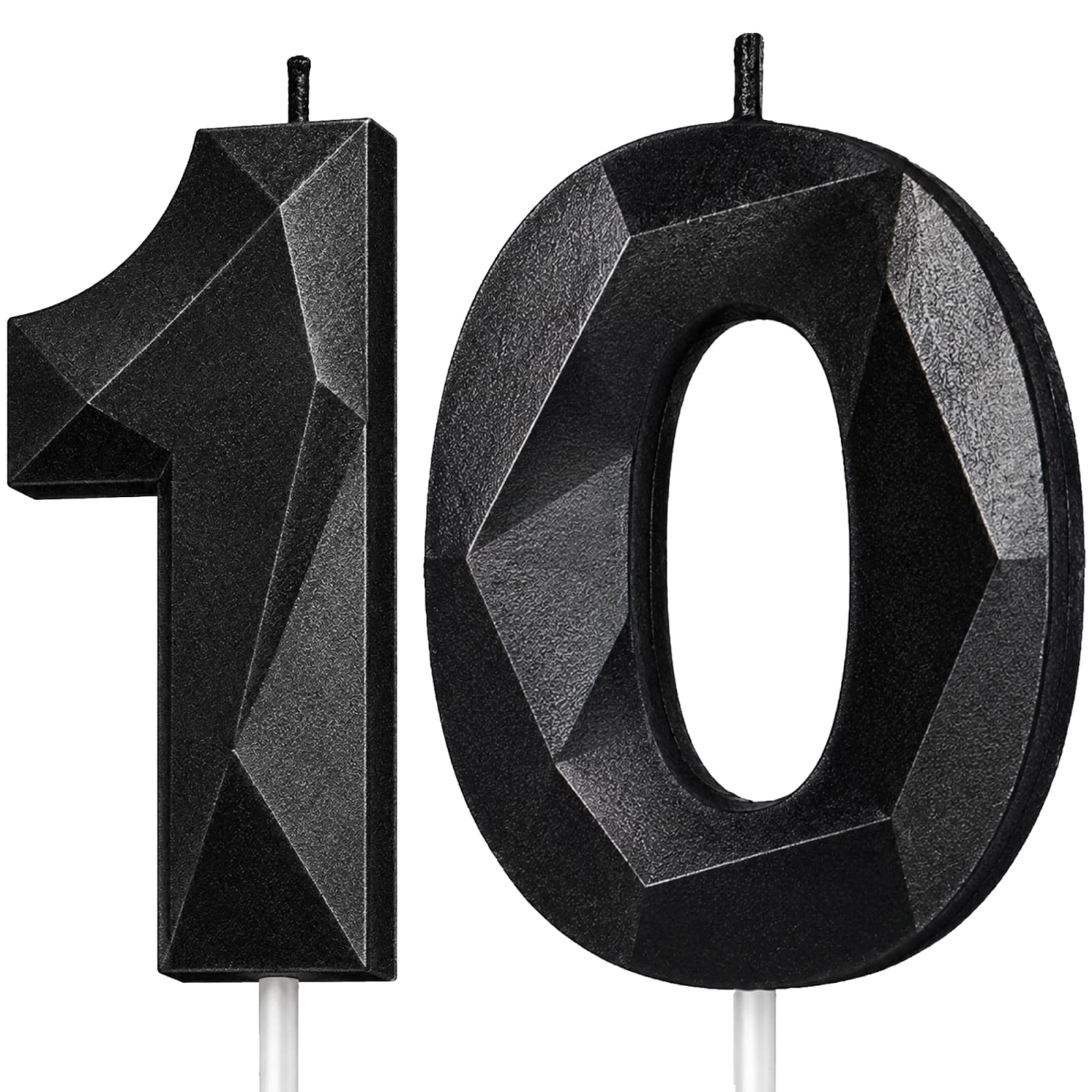 Black Number 10 Birthday Candle