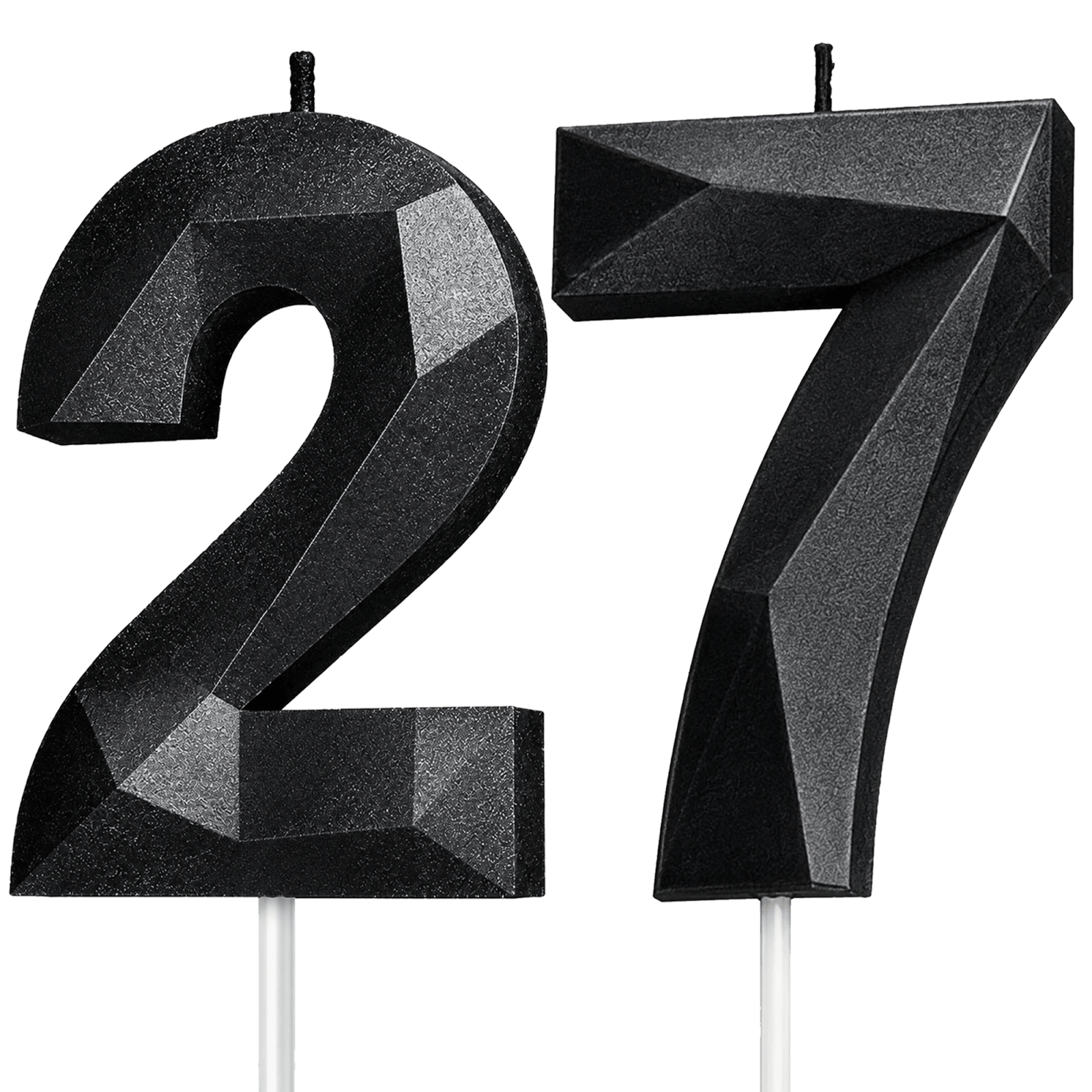 Black Number 27 Birthday Candle