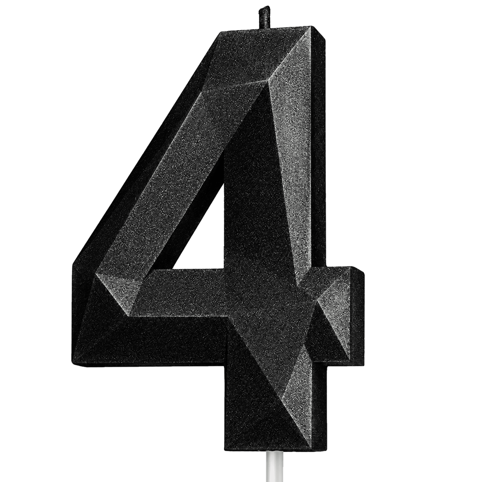 Black Number 4 Birthday Candle