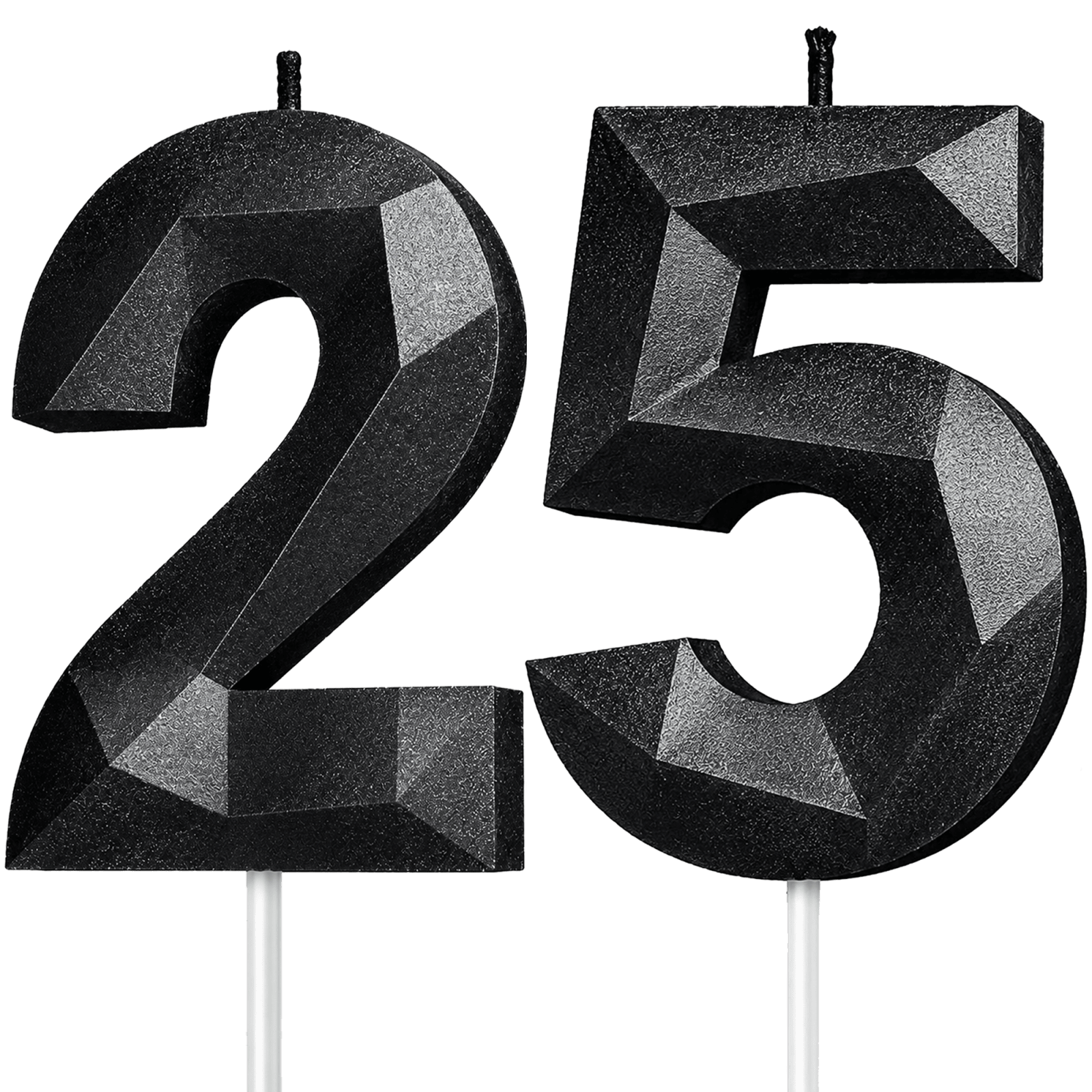 Black Number 25 Birthday Candle