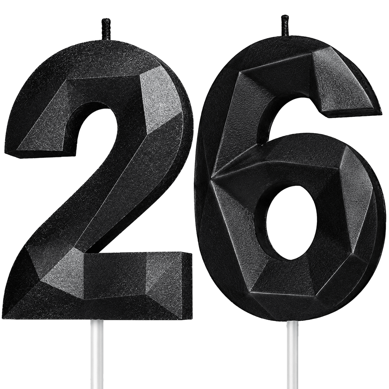 Black Number 26 Birthday Candle