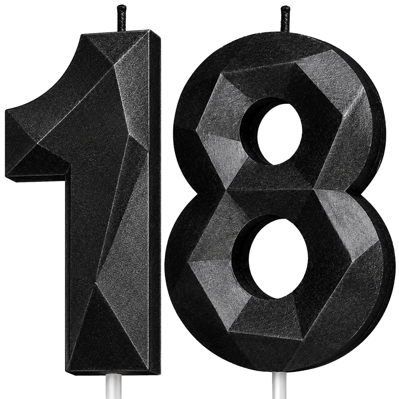 Black Number 18 Birthday Candle
