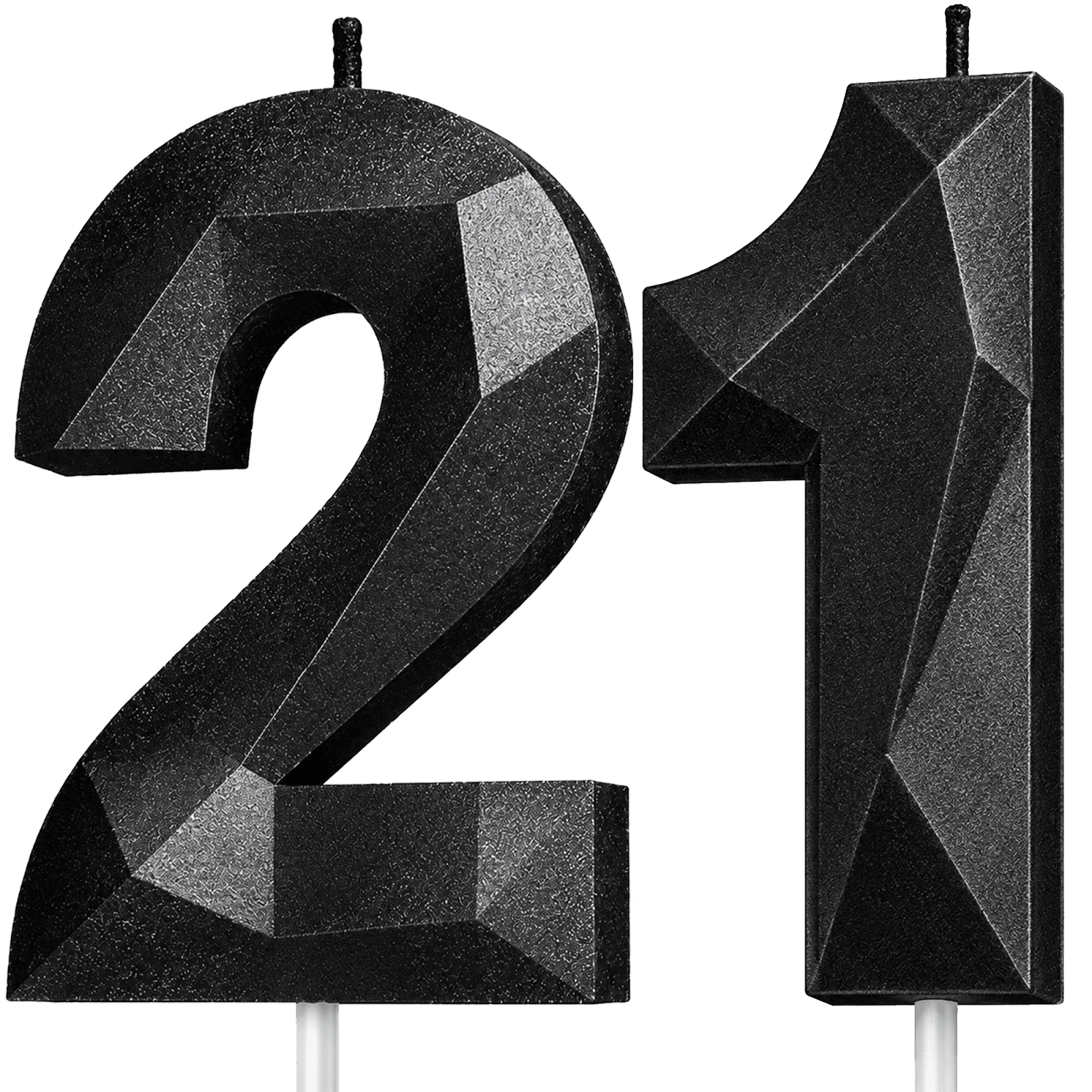 Black Number 21 Birthday Candle