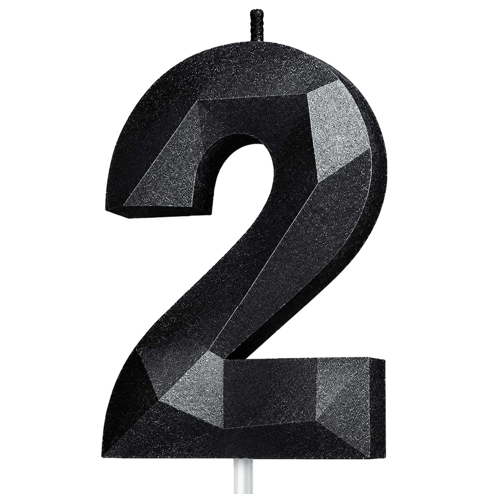 Black Number 2 Birthday Candle