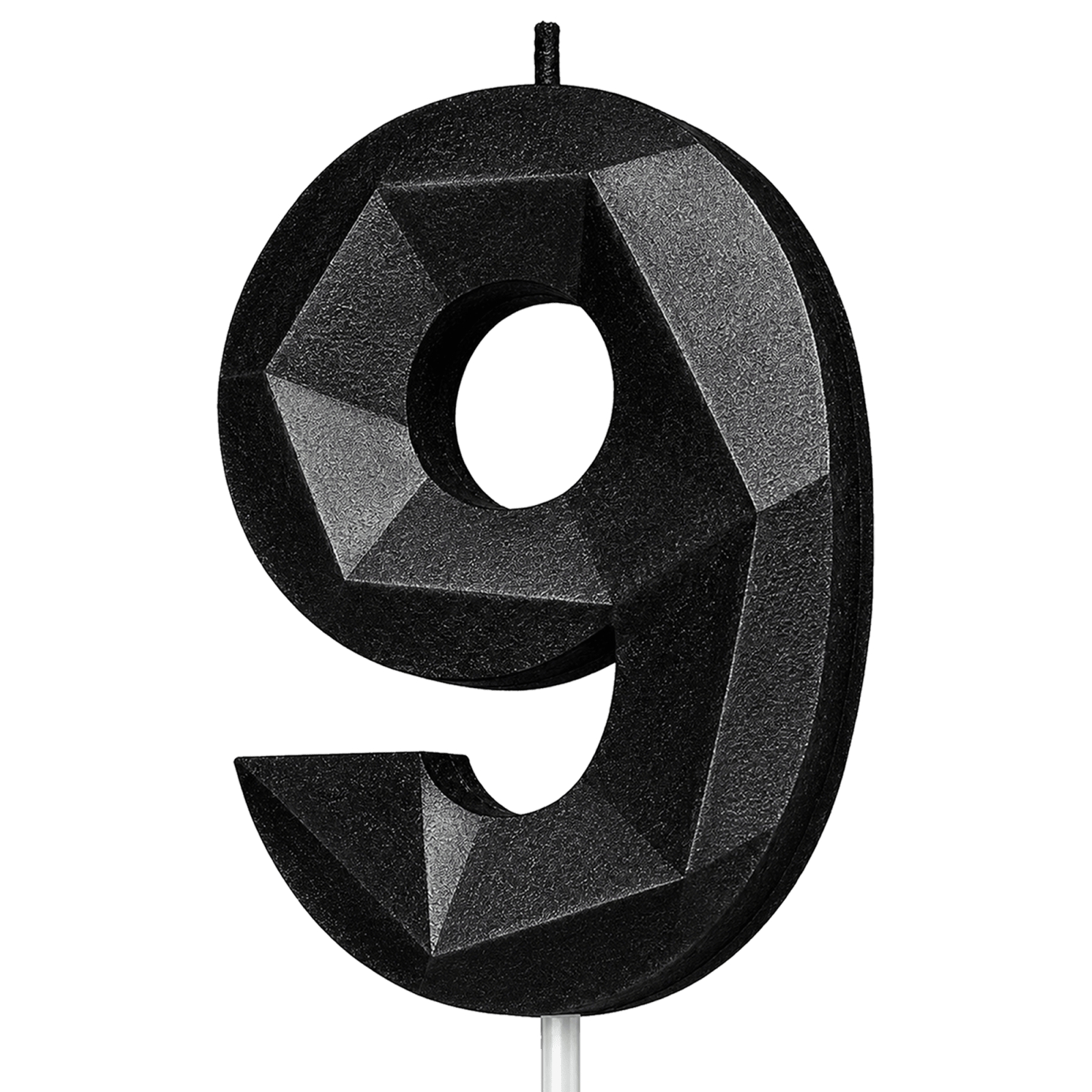 Black Number 9 Birthday Candle