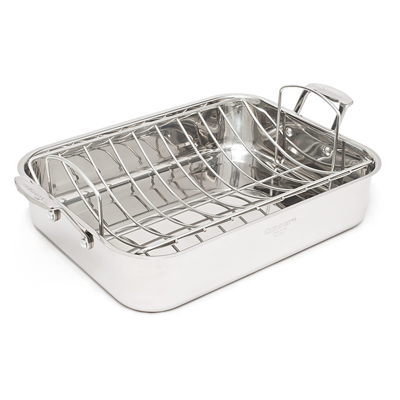 Cuisinart 7117-16UR Chef's Classic 16-Inch Rectangular Roaster with Rack,  Stainless Steel