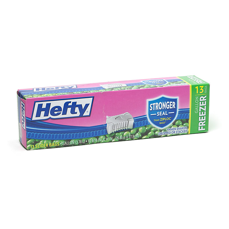 HEFTY FREEZER SLIDER BAGS GALLON, Plastic Bags