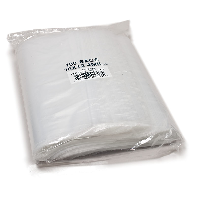 100 Ziplock Resealable 4Mil Thick Clear Poly 9 x 12 Big Zip Seal Food Storage  Bag