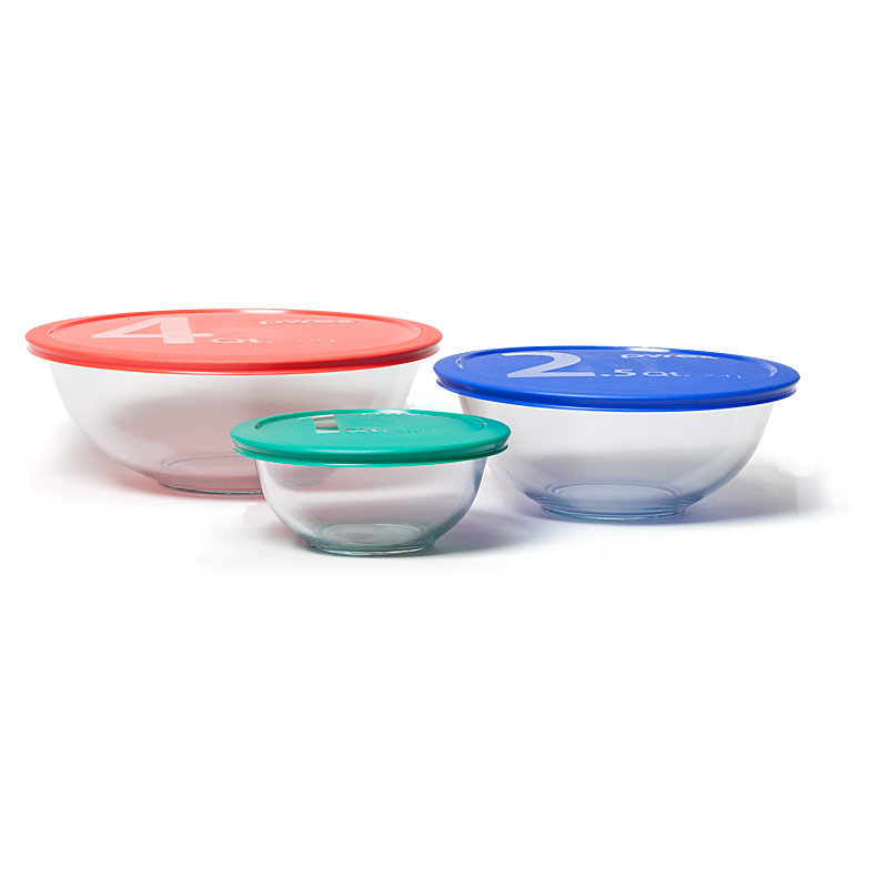 Duralex Lys 5-pack Round Glass Food Storage Bowls with Lid