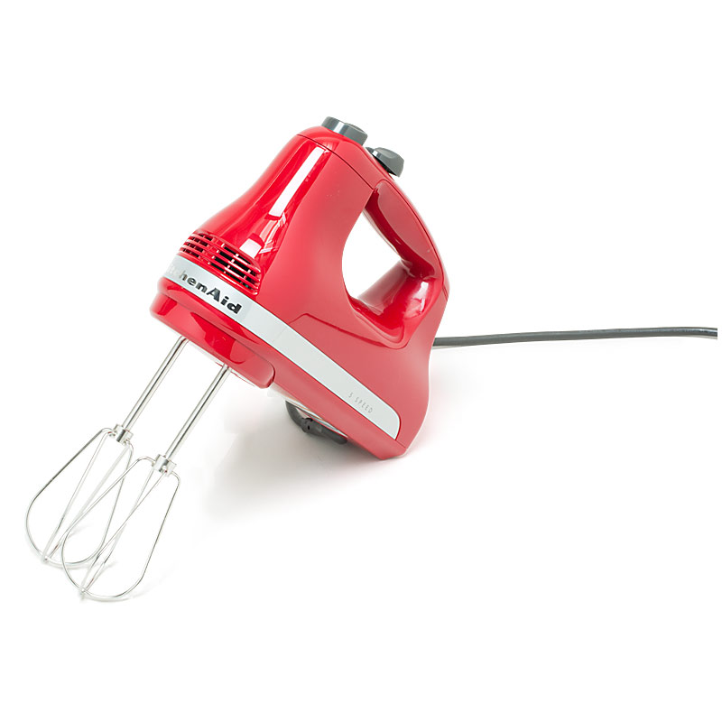 red handheld mixer