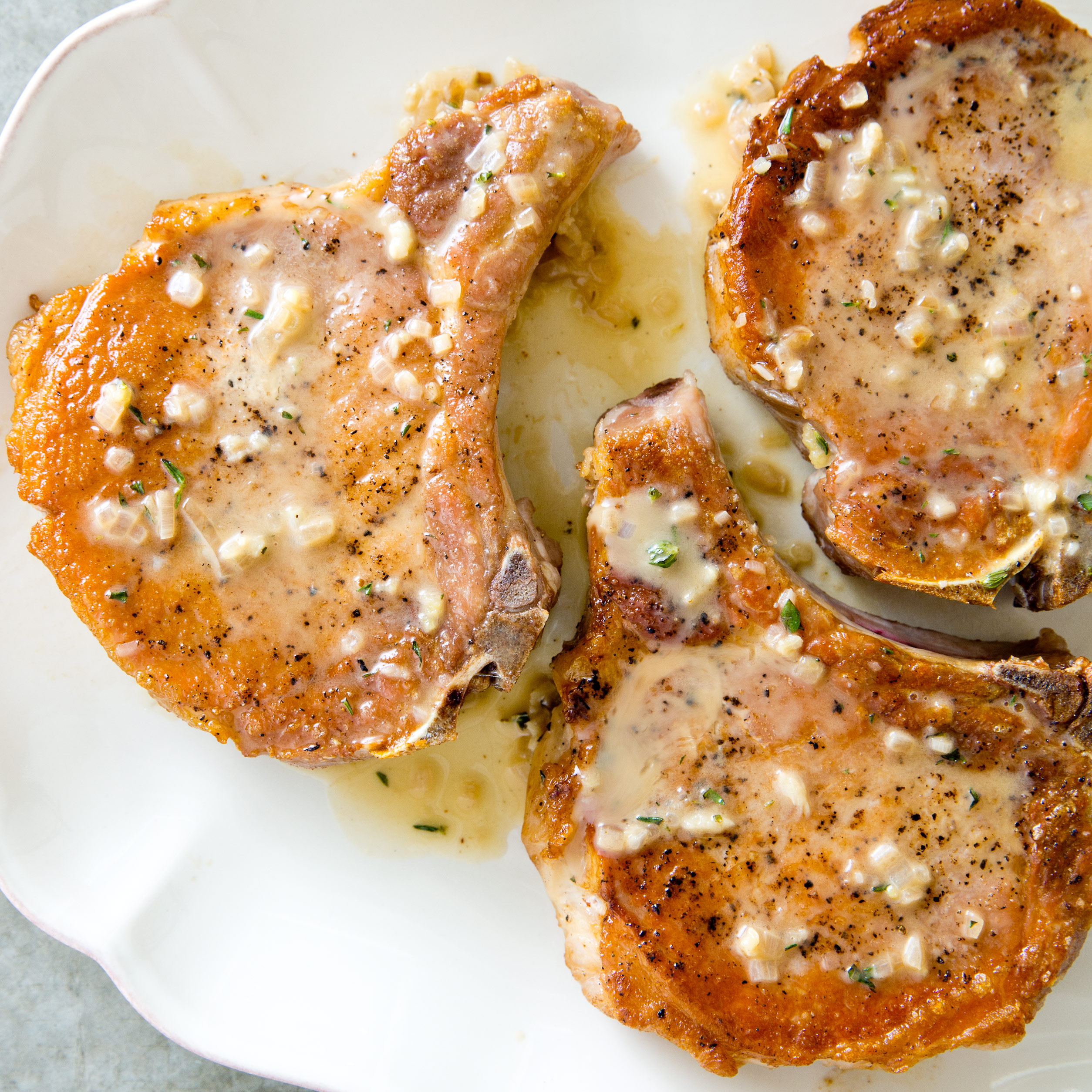 Seared Turkey Chops with Apple Pan Sauce – Pinoy White Boy