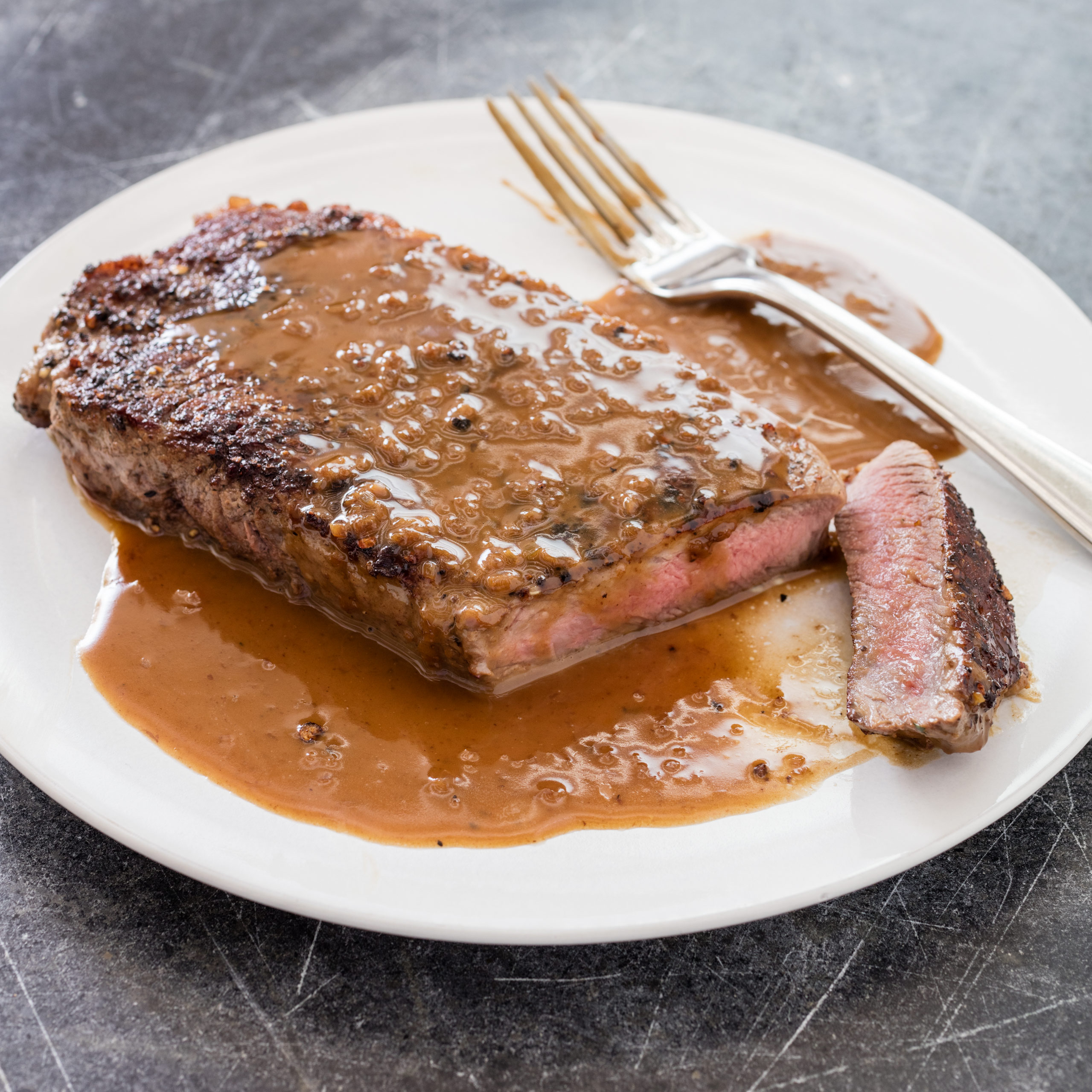 Steak au Poivre with Brandied Cream Sauce