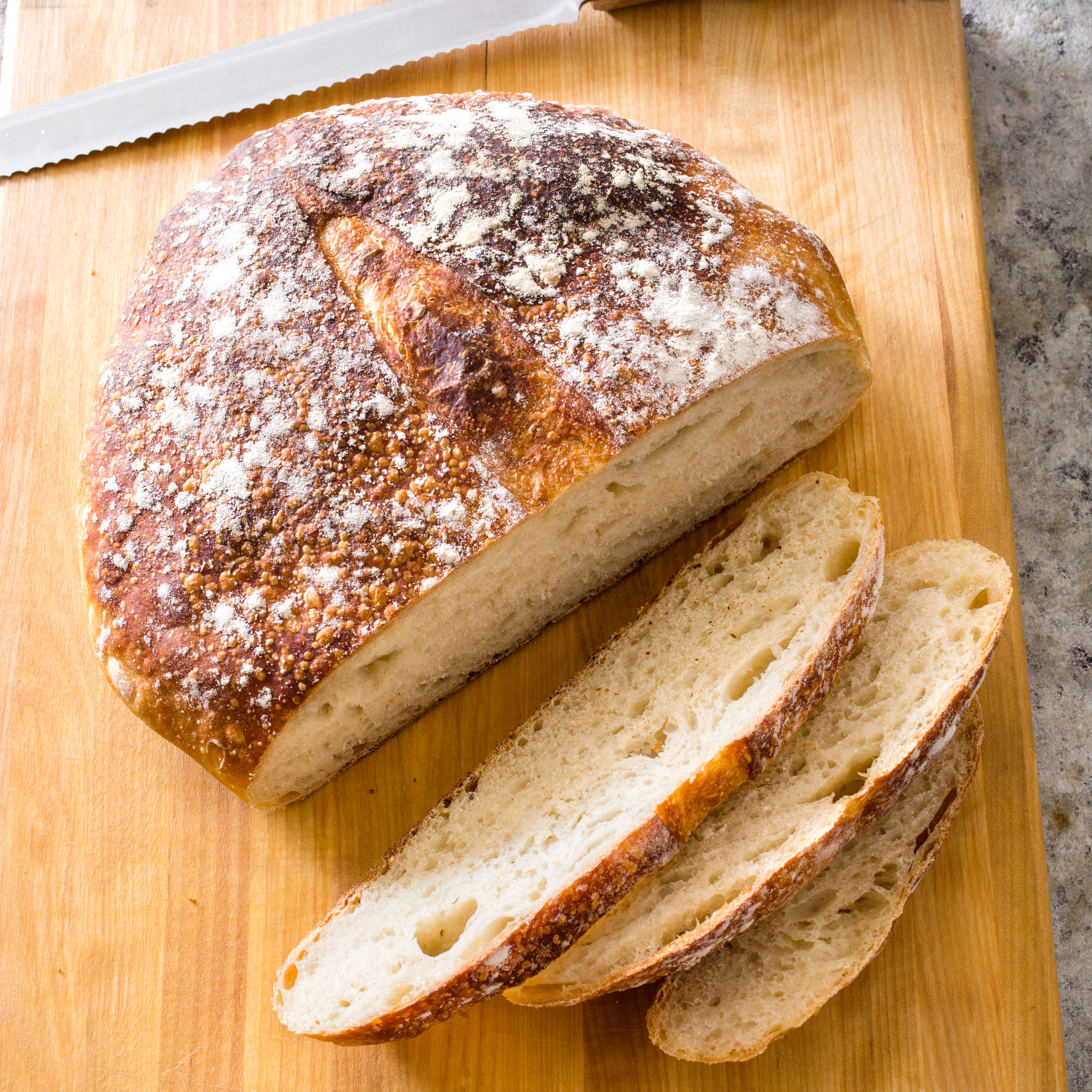 Easy No-Knead Sourdough Bread