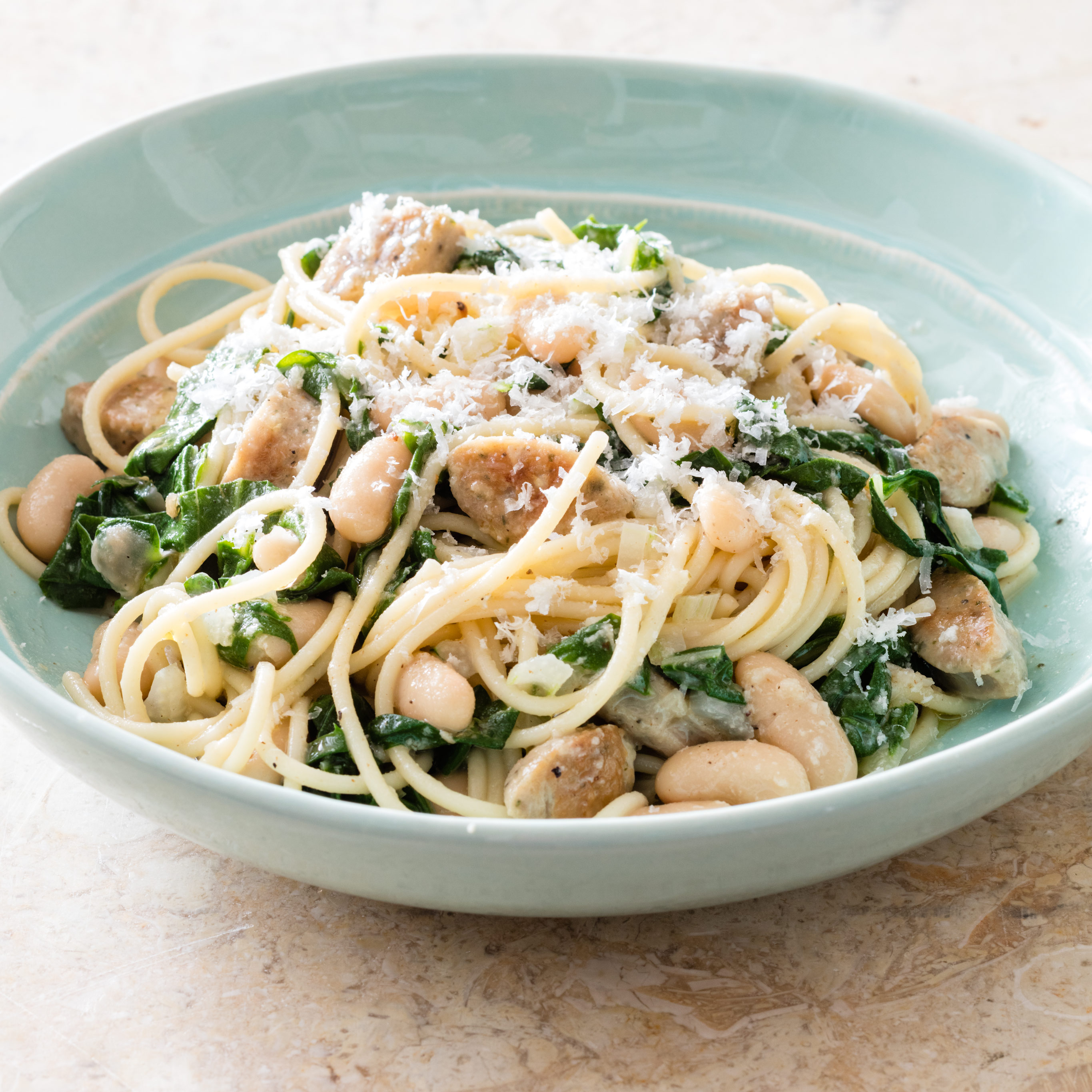 Pasta with Chicken Sausage, Swiss Chard, and White Beans | America's Test  Kitchen Recipe