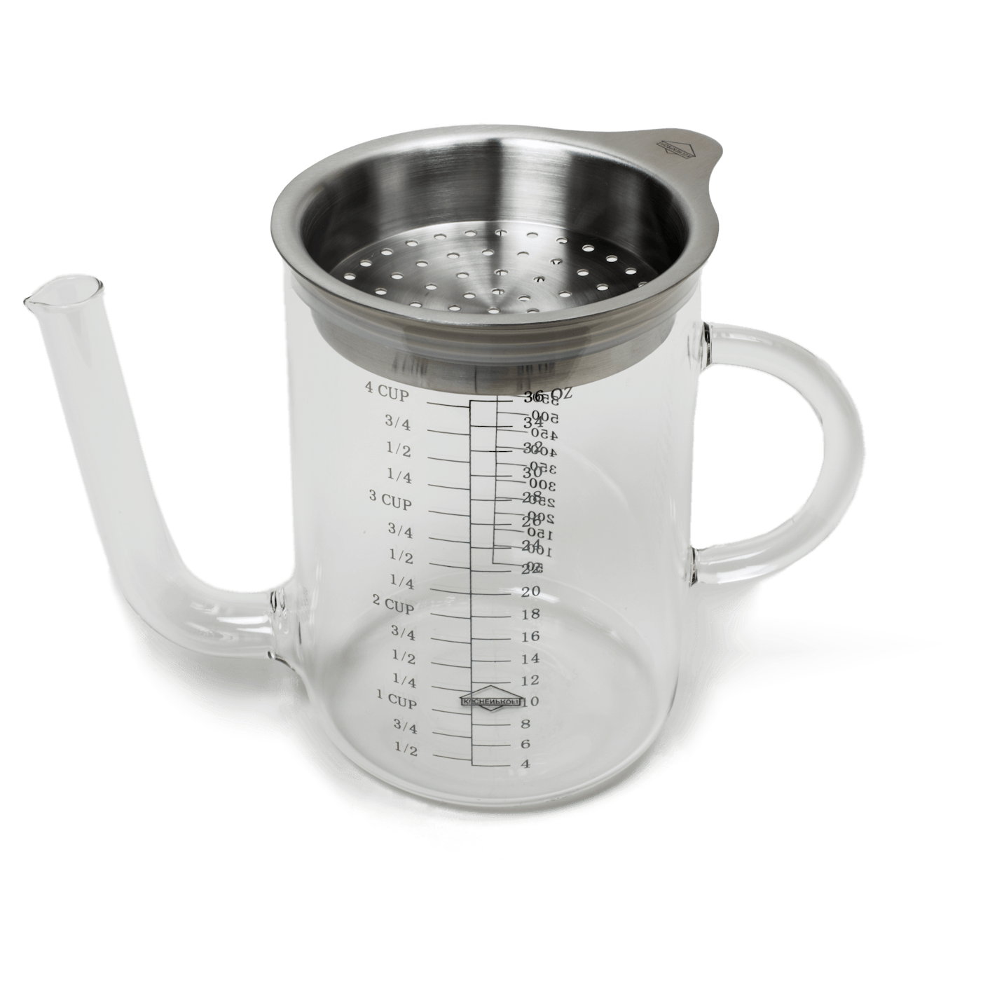 Great Choice Products 4-Cup Gravy Fat Separator With Bottom Release &  Strainer 1L Grease Separator