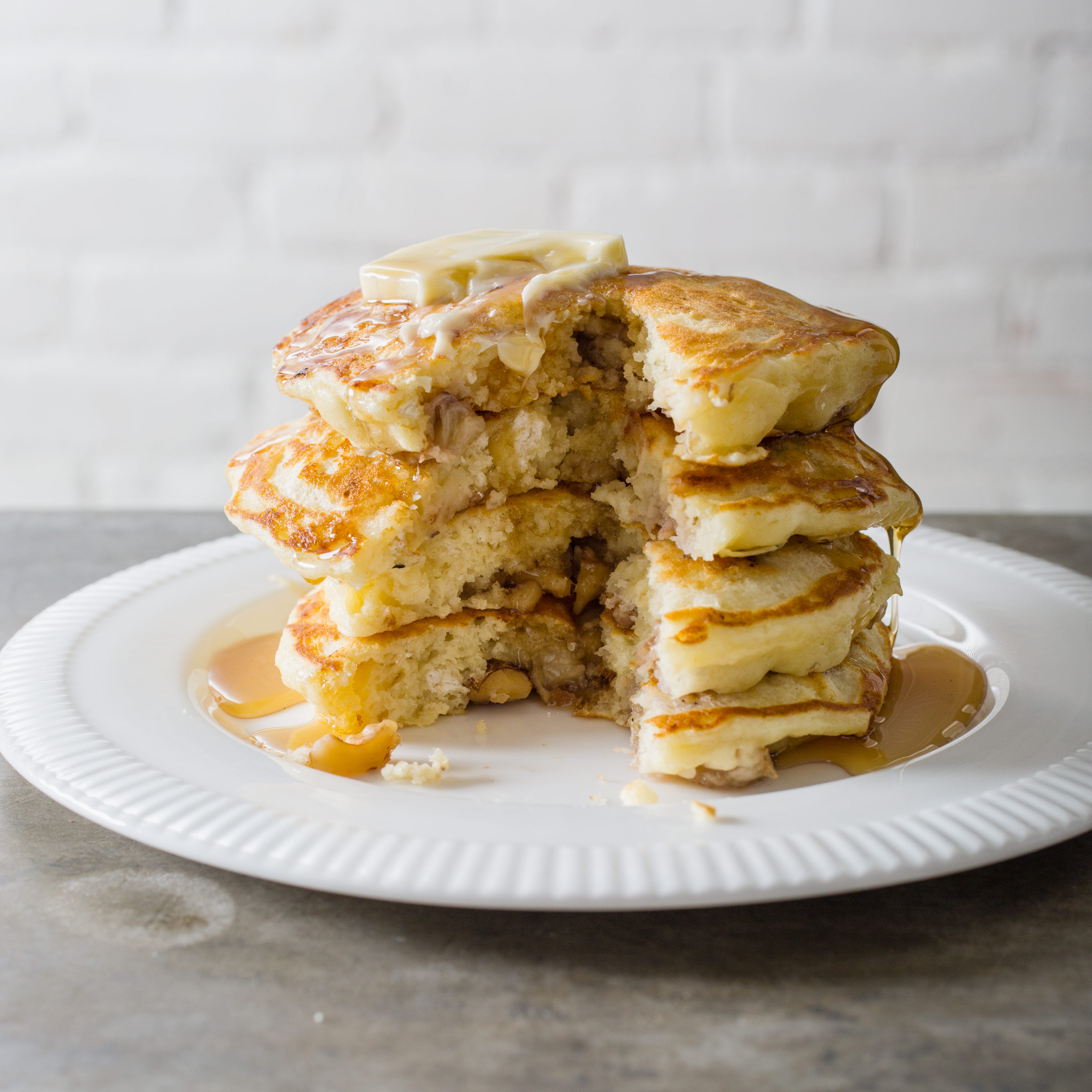Banana-Walnut Pancakes | America's Test Kitchen Recipe