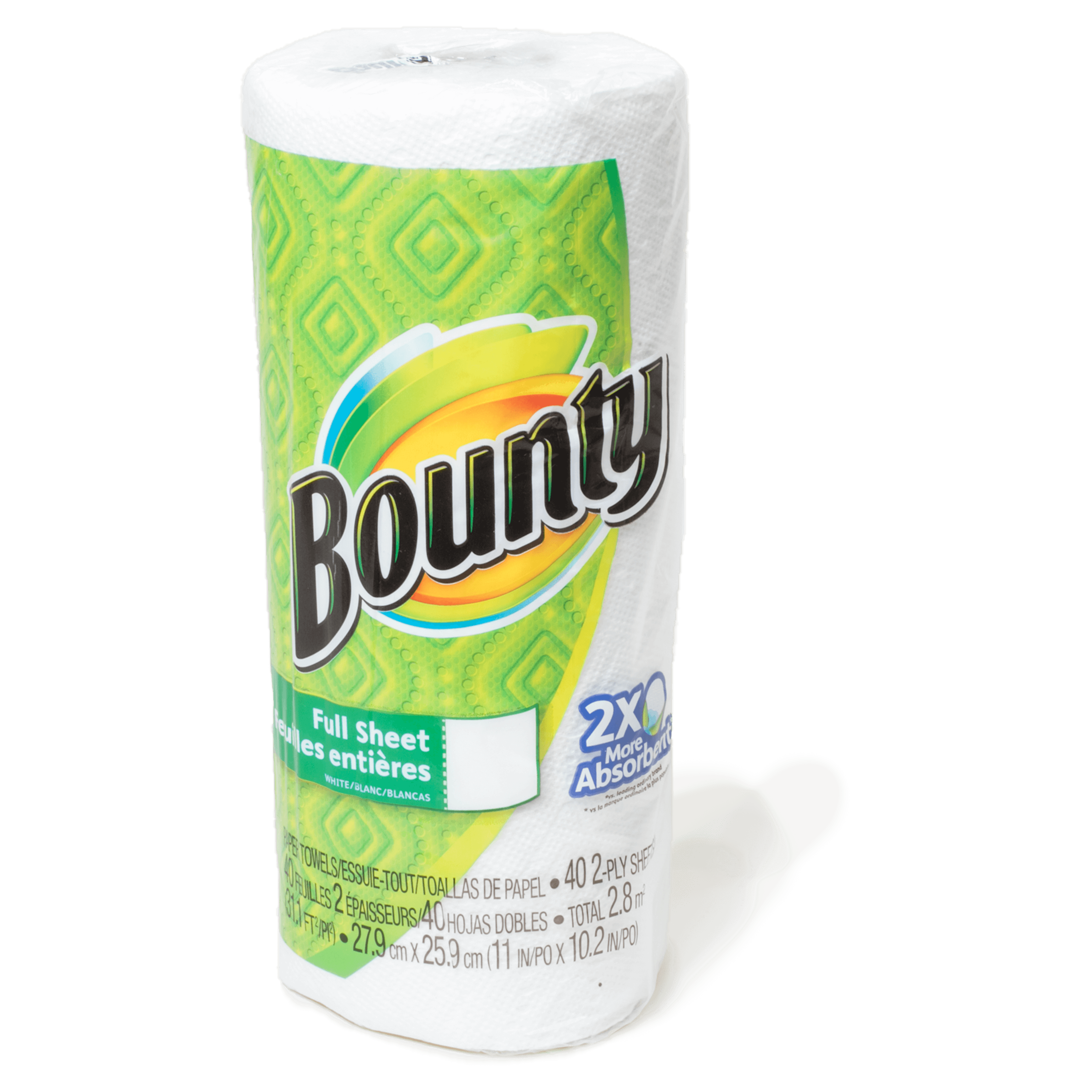 Bounty Paper Towels, Full Sheets, Single Plus Rolls, White, 2-Ply - 12 rolls