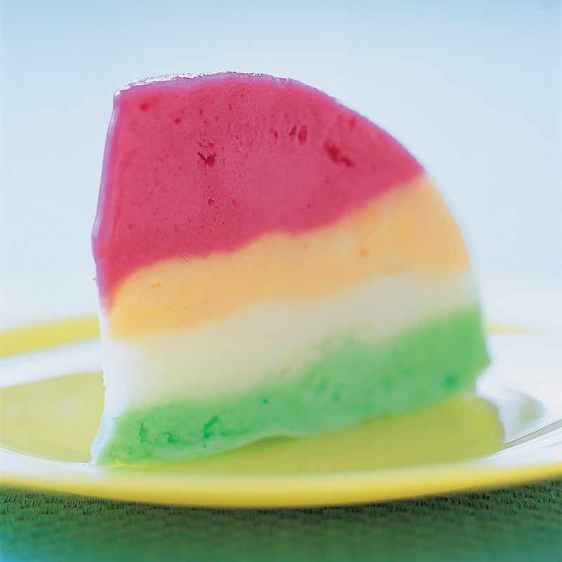 Rainbow Sherbet Jello Mold